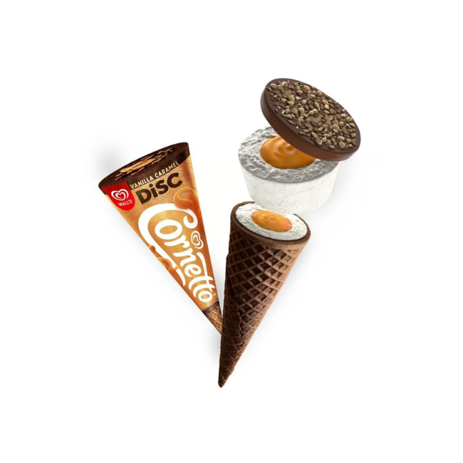 Cornetto Disc Vanilla Caramel Ice Cream Cone 140 ml