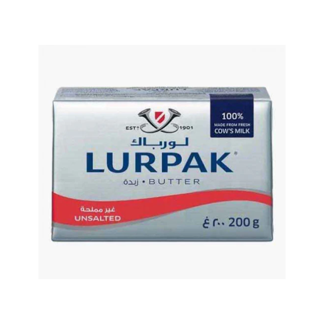 LURPARK BUTTER UNSALTED 200 GM