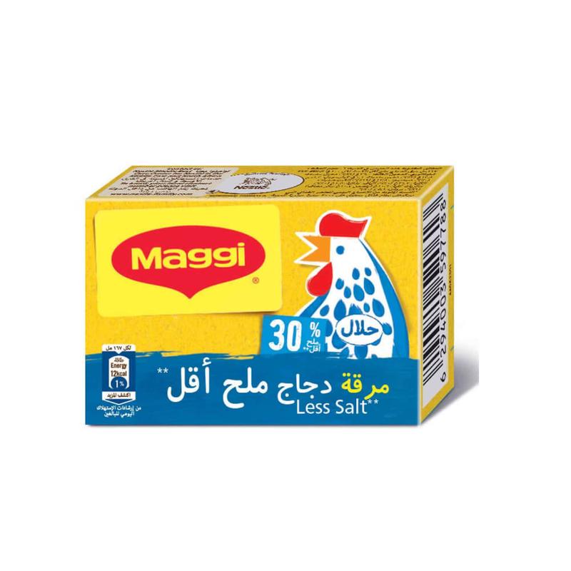 Maggi Chicken Stock Cubes Less Salt, 18g